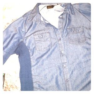 3/4 sleeve denim shirt